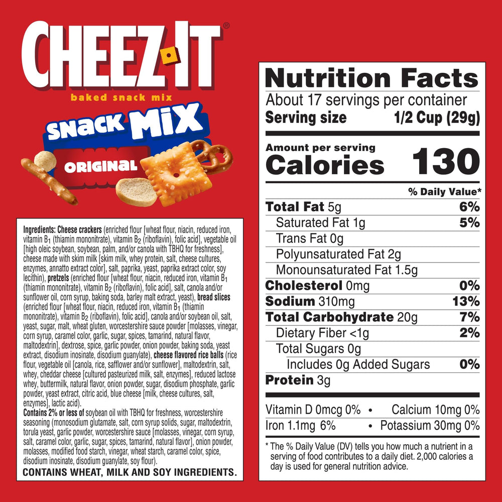 Cheez-It Snack Mix mini toasted bread slices with crackers, perfect for lunch boxes