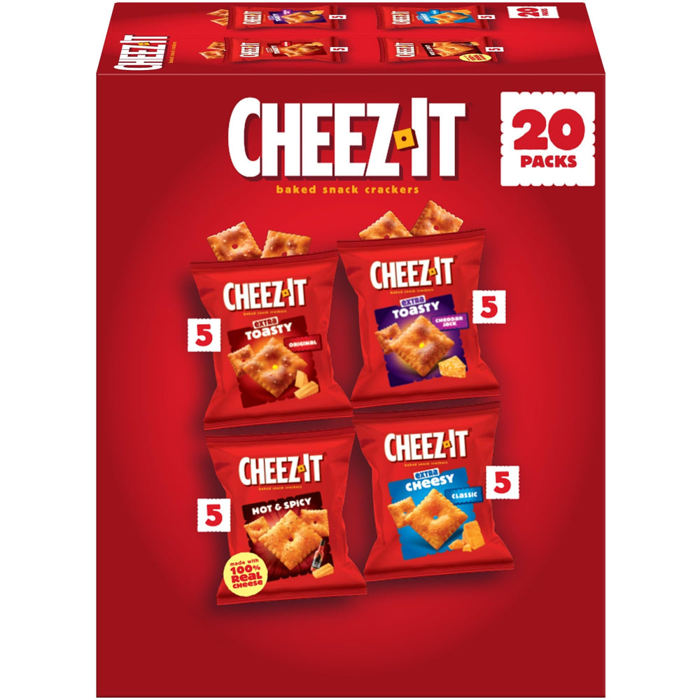 Cheez-It variety pack 20oz box ready for on-the-go snacking.