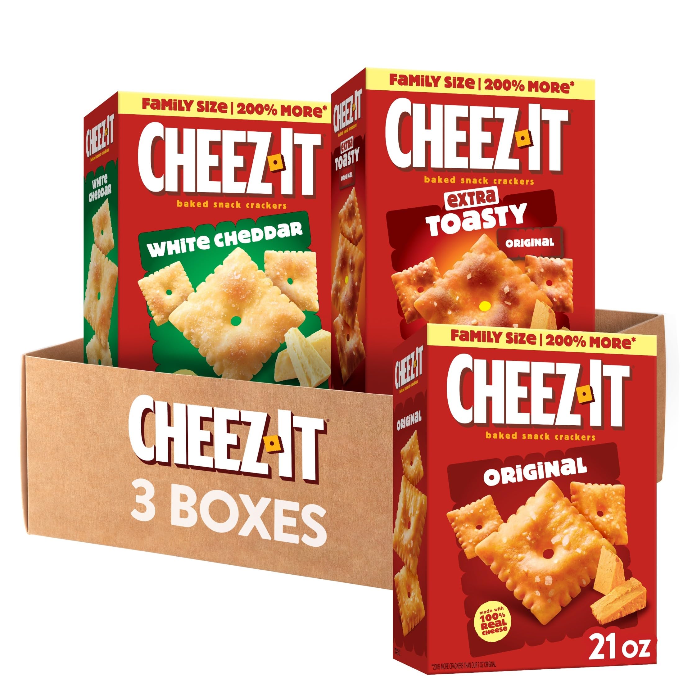 Cheez-It variety pack three-box display for family snacking