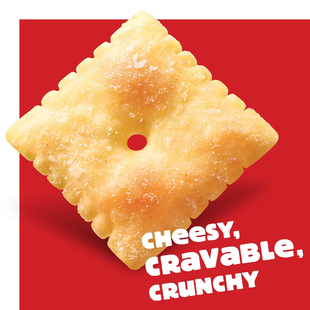 Cheez-It White Cheddar crackers in a lunchbox setup for school snacks.