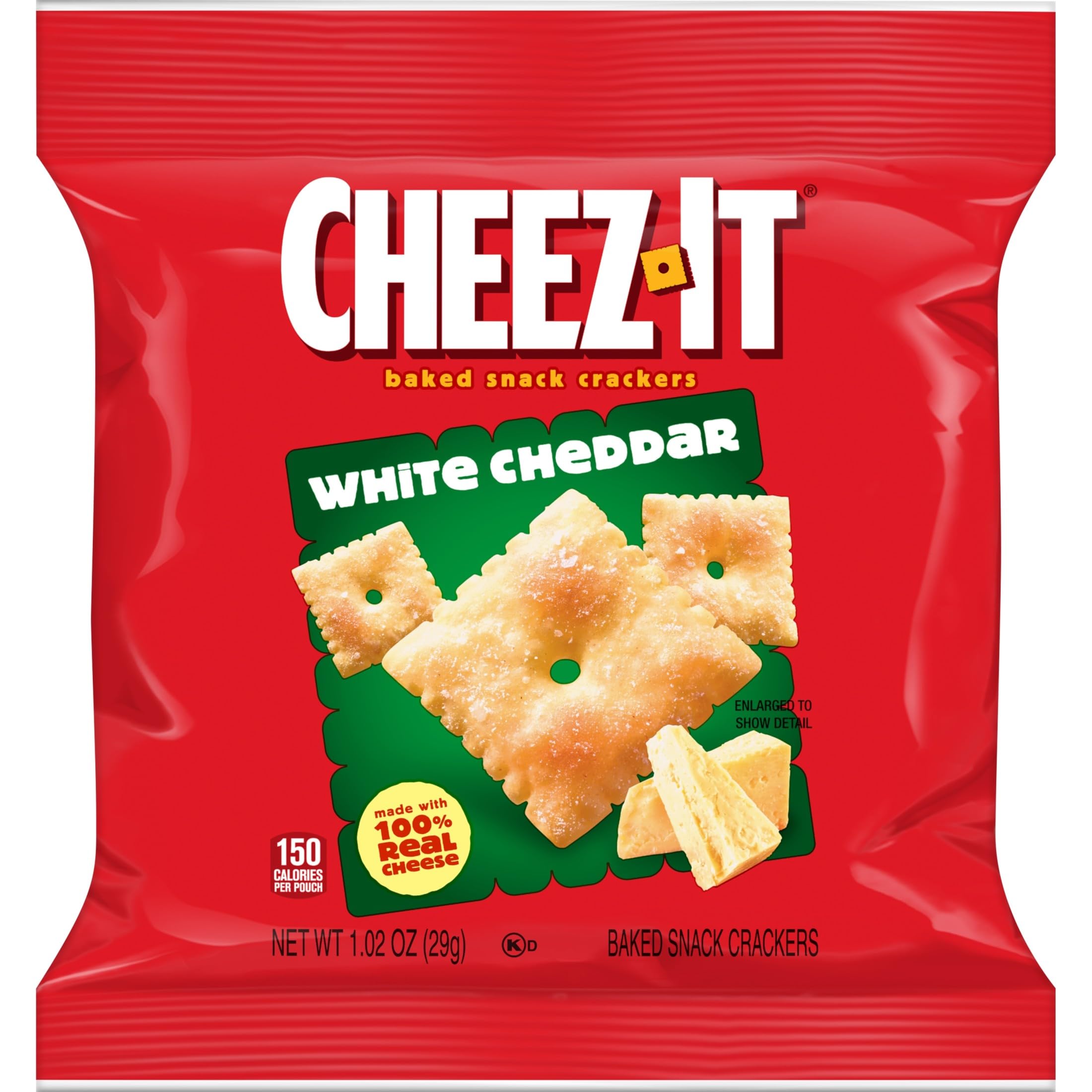 Cheez-It White Cheddar crackers reseal pack for easy sharing.