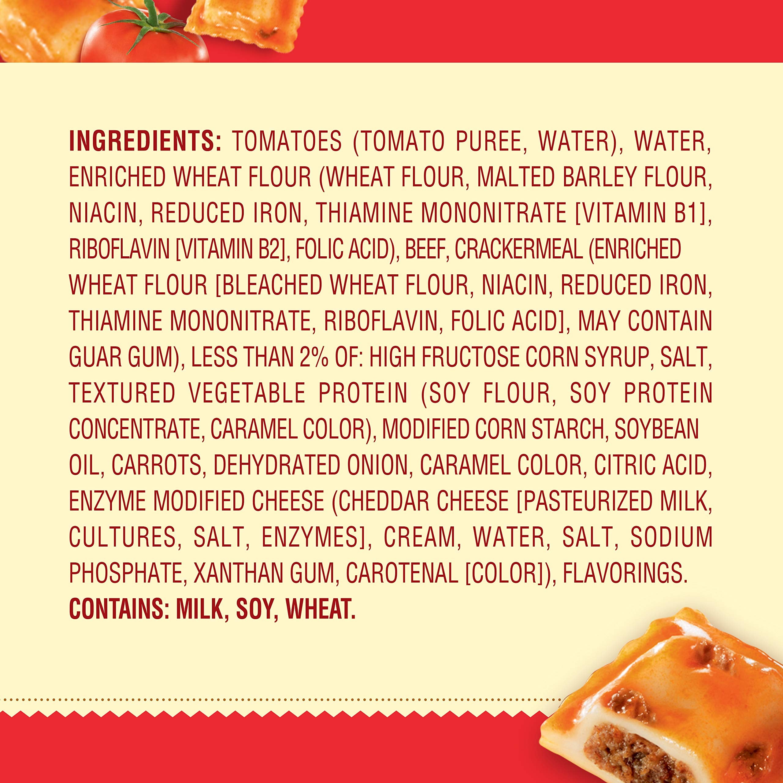 Chef Boyardee Beef Ravioli on plate, kids' dinner ready in minutes.