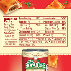 Chef Boyardee Mini Ravioli served in a bowl, kid-friendly convenience for families.