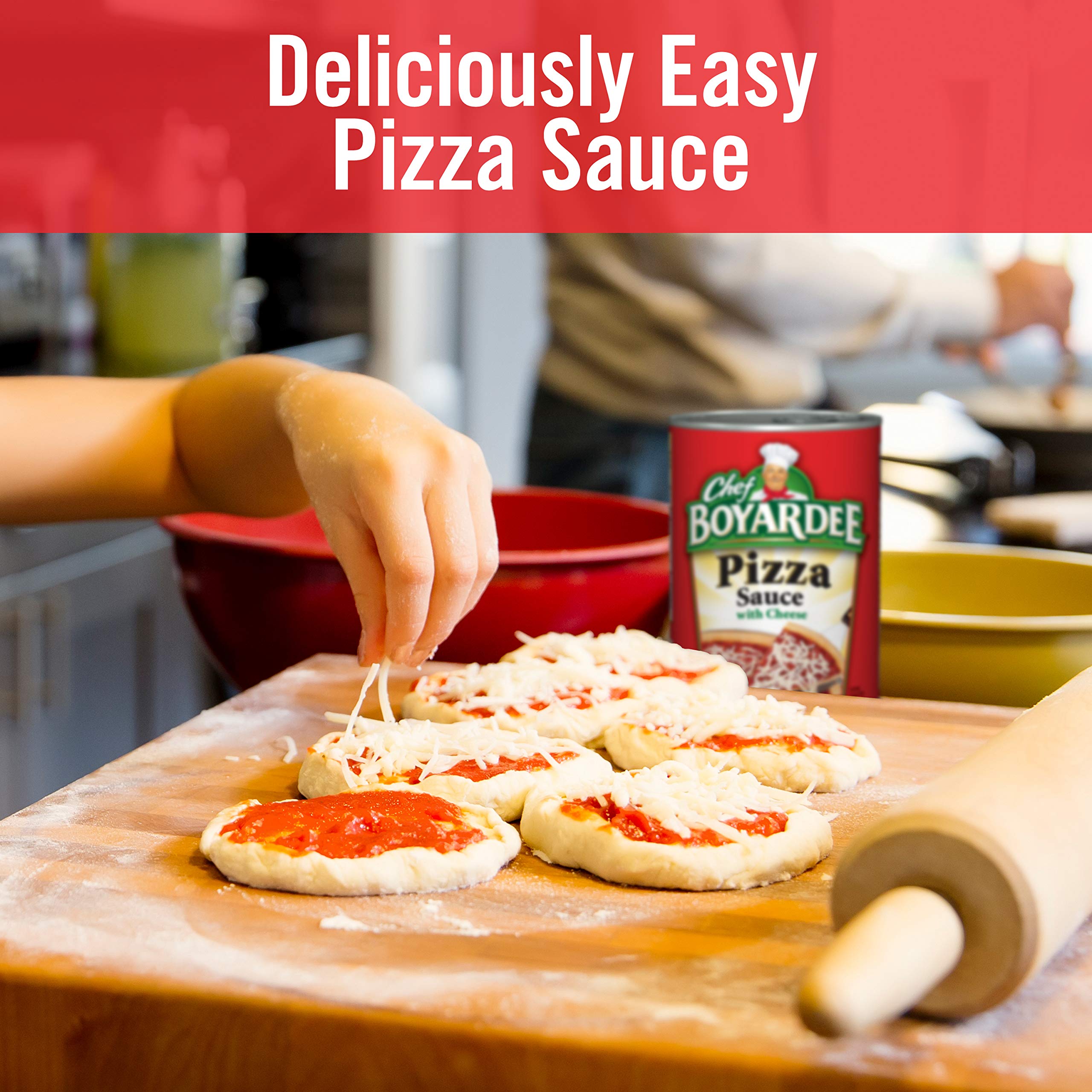 Chef Boyardee Pizza Sauce with Cheese 12-pack offers bulk convenience for busy families