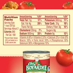 Chef Boyardee enriched pasta with meatballs in tomato sauce, ready fast
