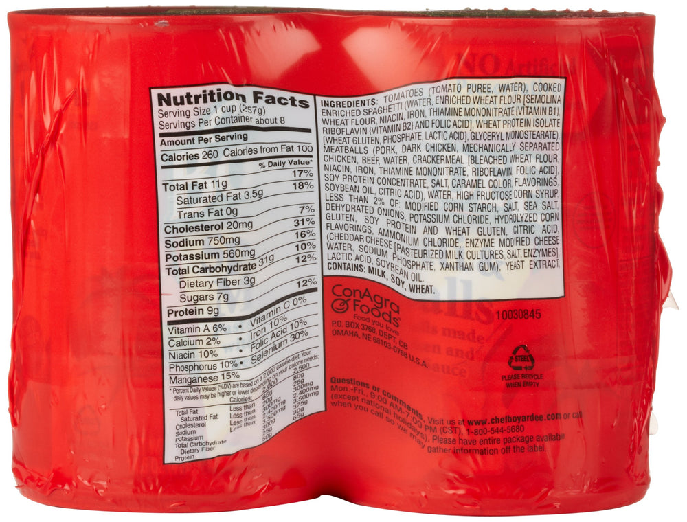 Chef Boyardee no artificial flavors colors or preservatives noted