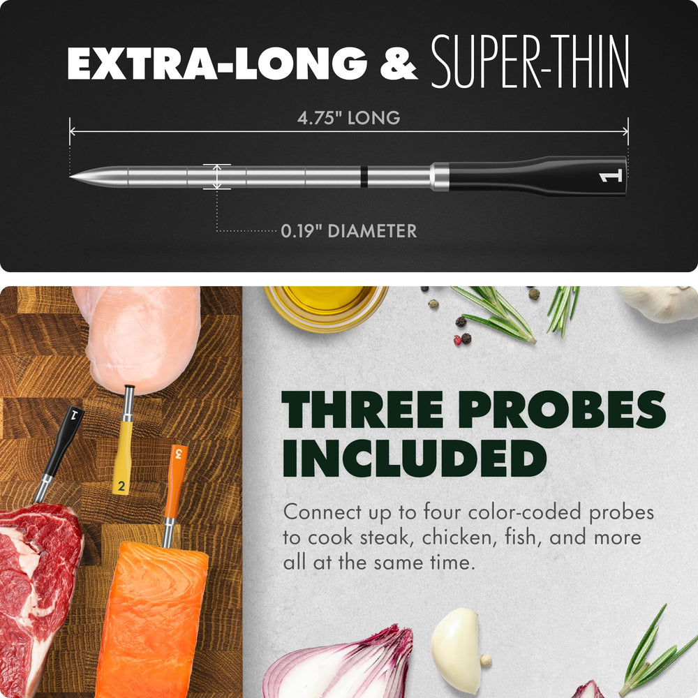 CHEF iQ Sense withstands 1000°F heat for high-heat searing sessions.