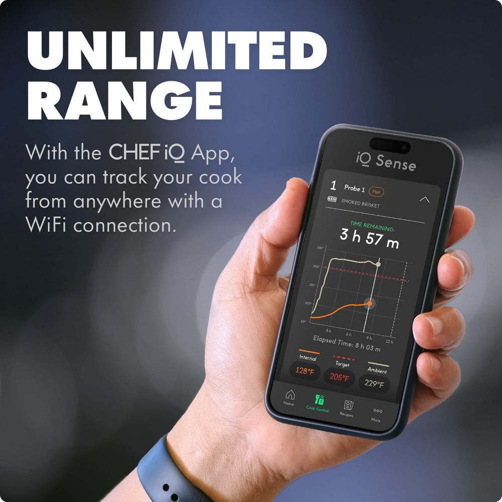 CHEF iQ Sense ambient sensor optimizes the cooking environment.