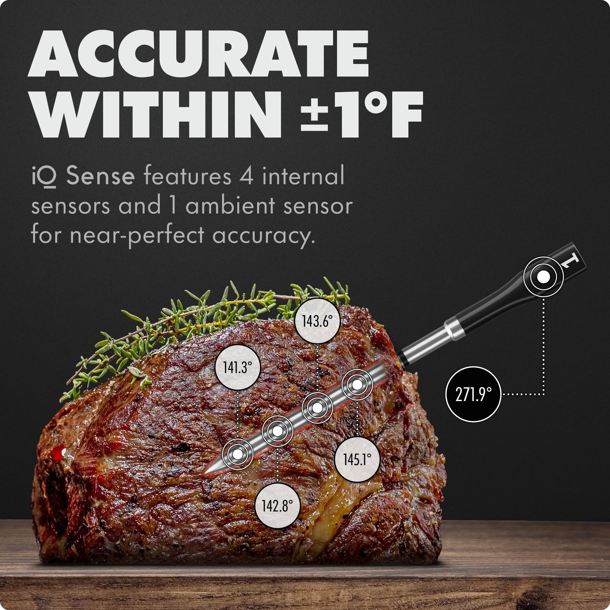 CHEF iQ Sense hub showcases app connectivity for remote monitoring.