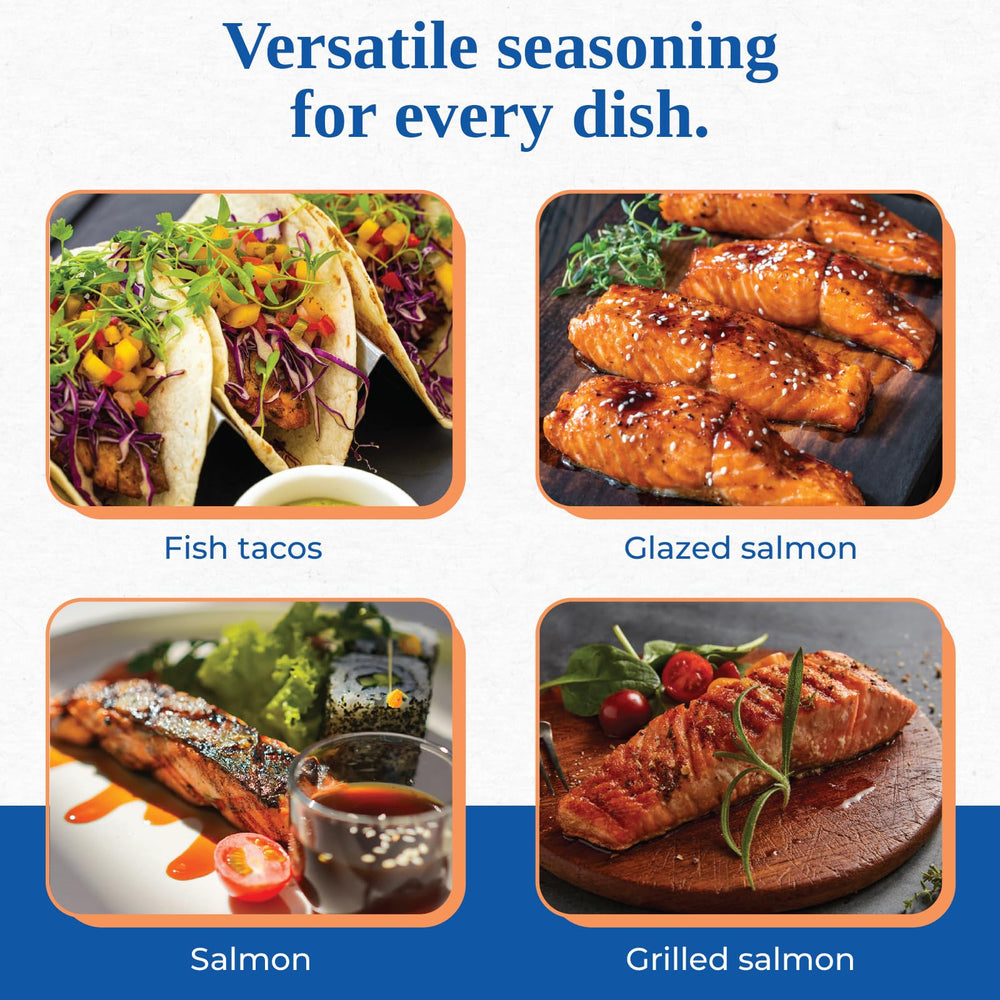 Chef Paul Prudhomme's Salmon Magic packaging shows kosher and halal certification.
