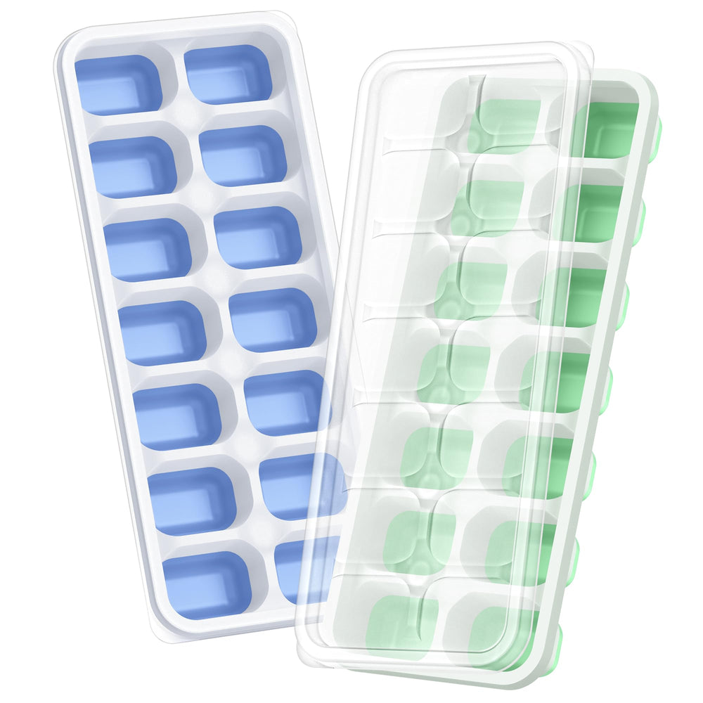 ChefAide ice cube tray with lid—stackable design keeps your freezer organized and odor-free.