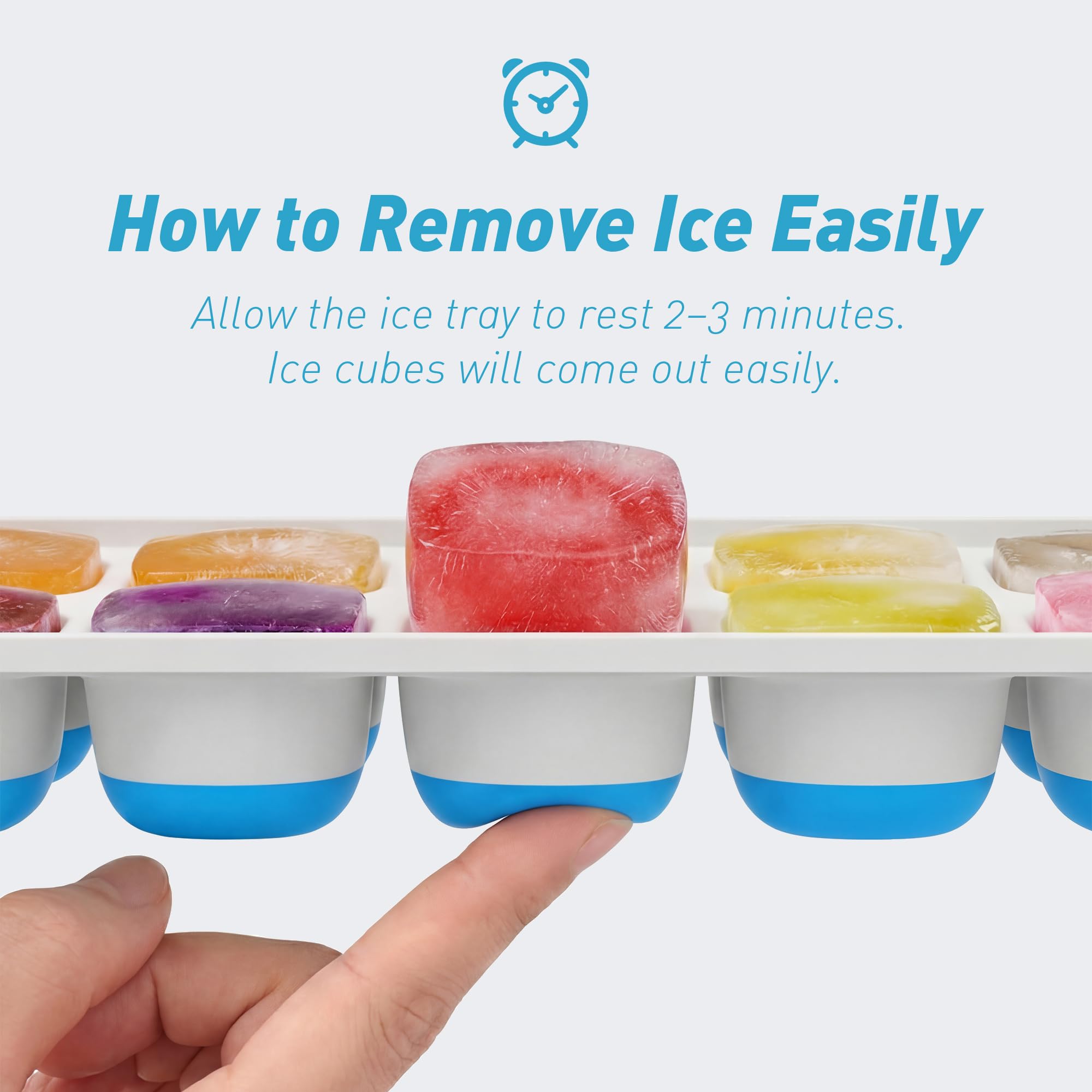 ChefAide silicone-bottom ice tray with easy-release design