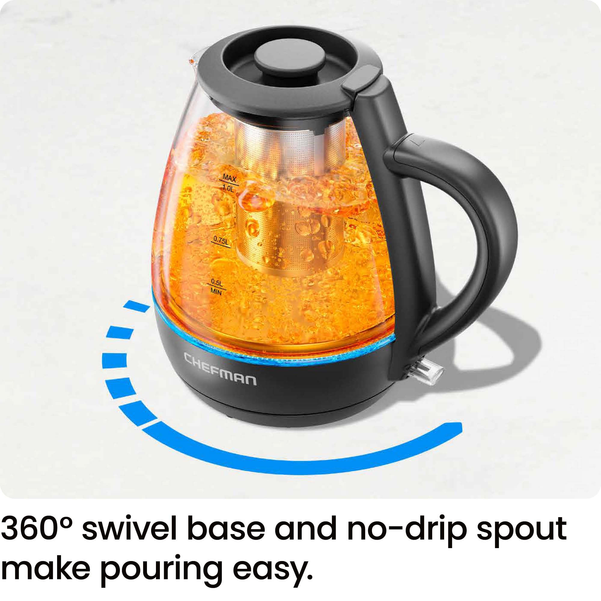 Chefman 360-degree swivel base makes pouring effortless