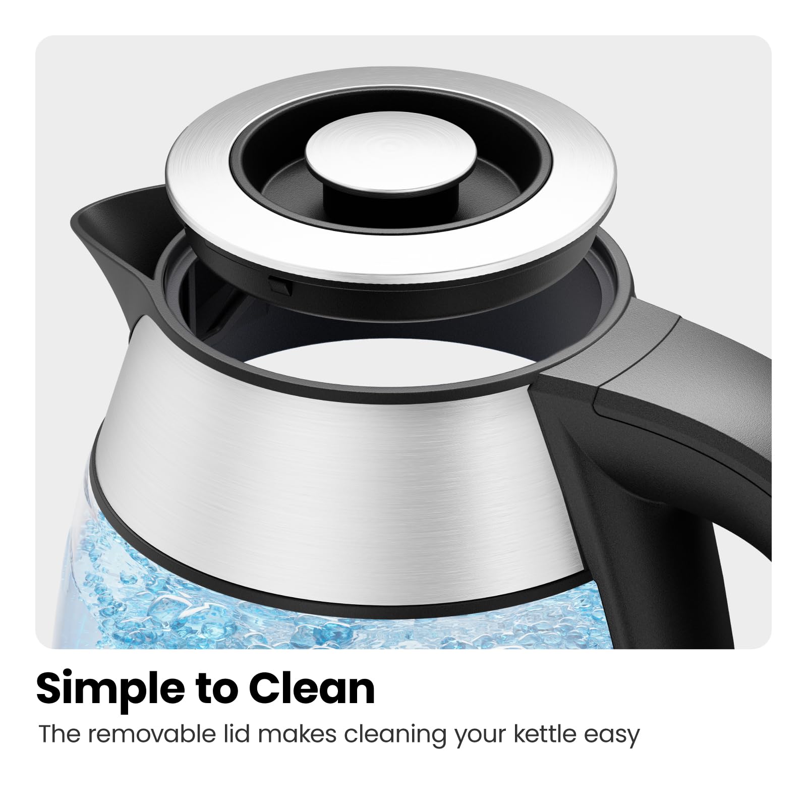 Chefman electric kettle clear glass design fits modern kitchens