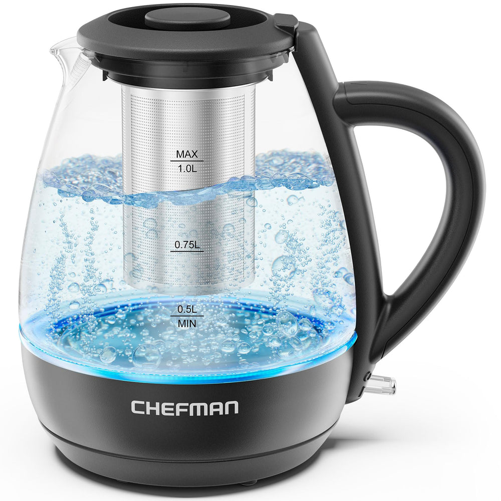 Chefman electric kettle compact 1L ideal for quick tea and coffee