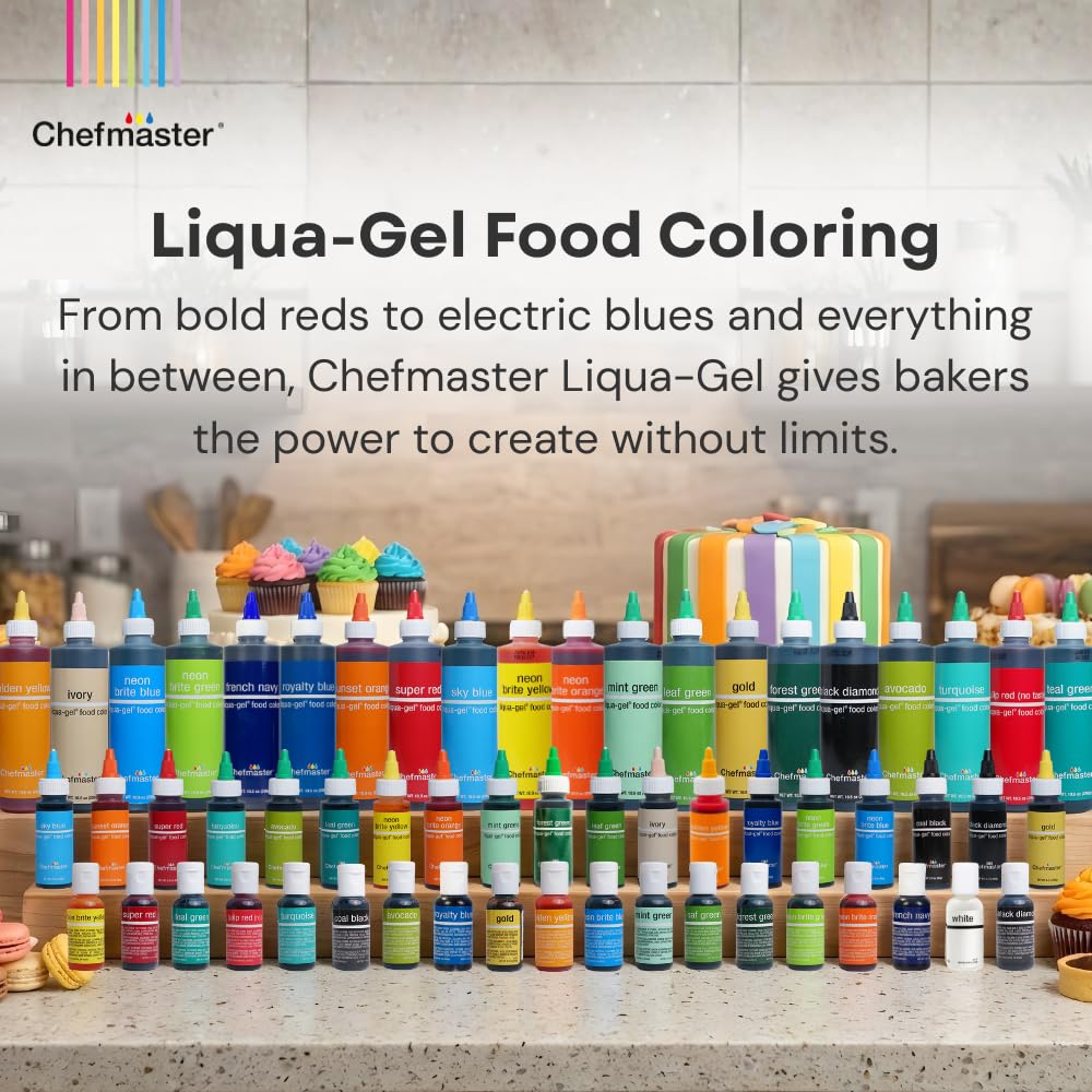 Close-up of Royal Blue Liqua-Gel drops for icing.
