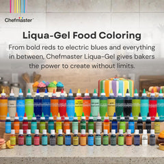 Close-up of Royal Blue Liqua-Gel drops for icing.