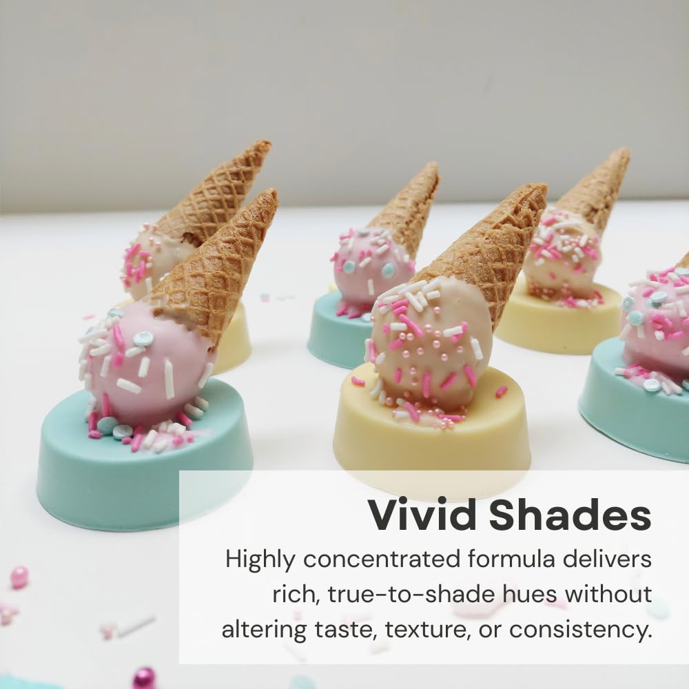 Chefmaster Red Candy Color strawberries are dipped for bright, appealing treats.