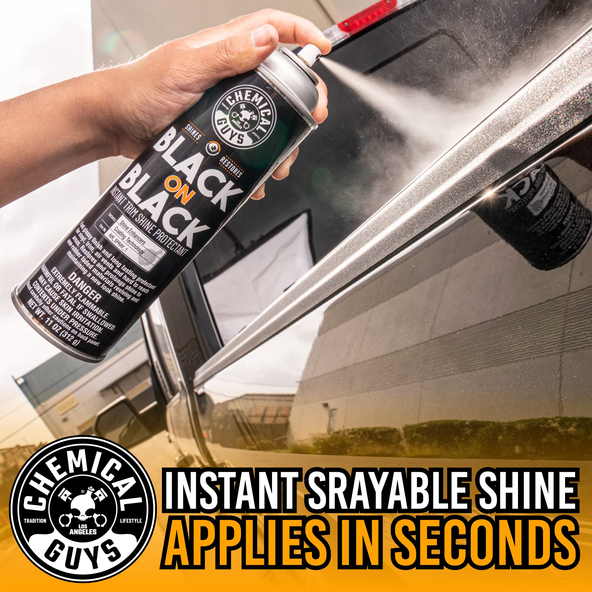 Chemical Guys Black On Black ultra-fine mister reaches hard-to-reach areas.