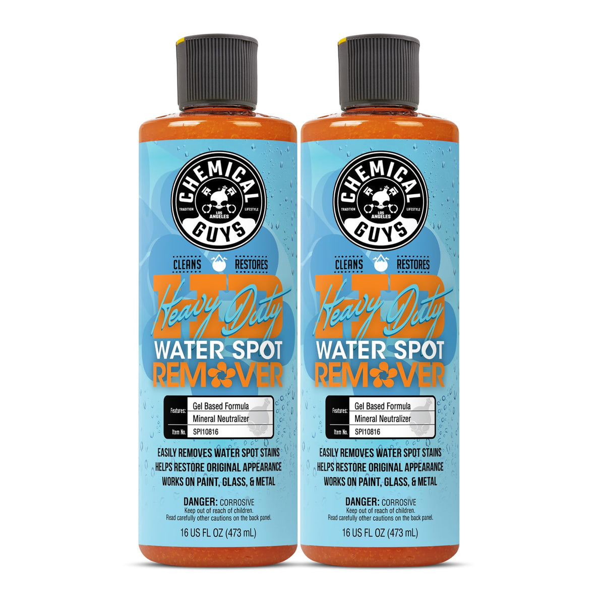 Chemical Guys Heavy Duty Water Spot Remover Gel applied to paint lifts mineral stains.