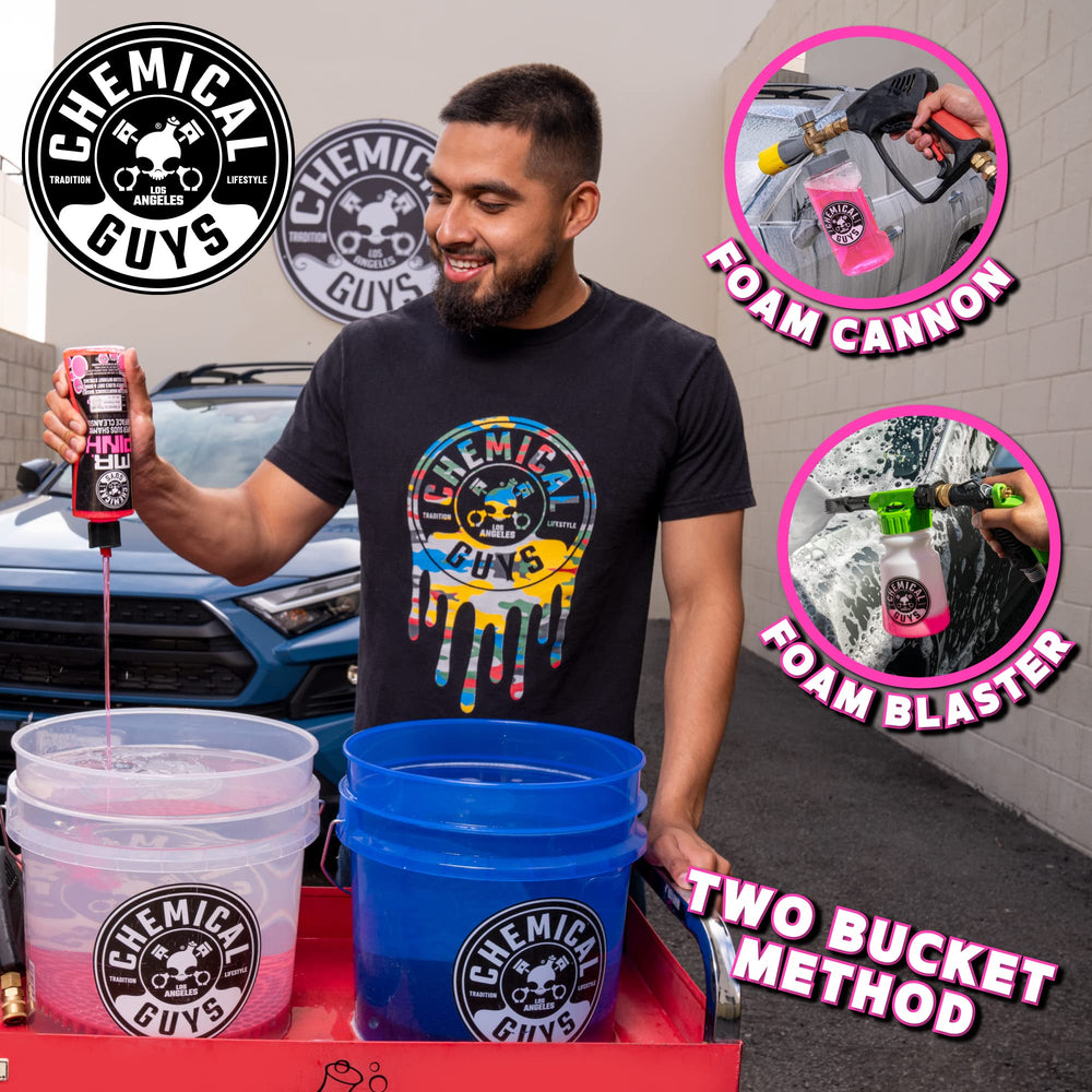Professional-grade glossy finish after washing with Mr. Pink.