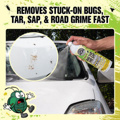 Chemical Guys bug-sap-tar remover front bumper application loosens residue.