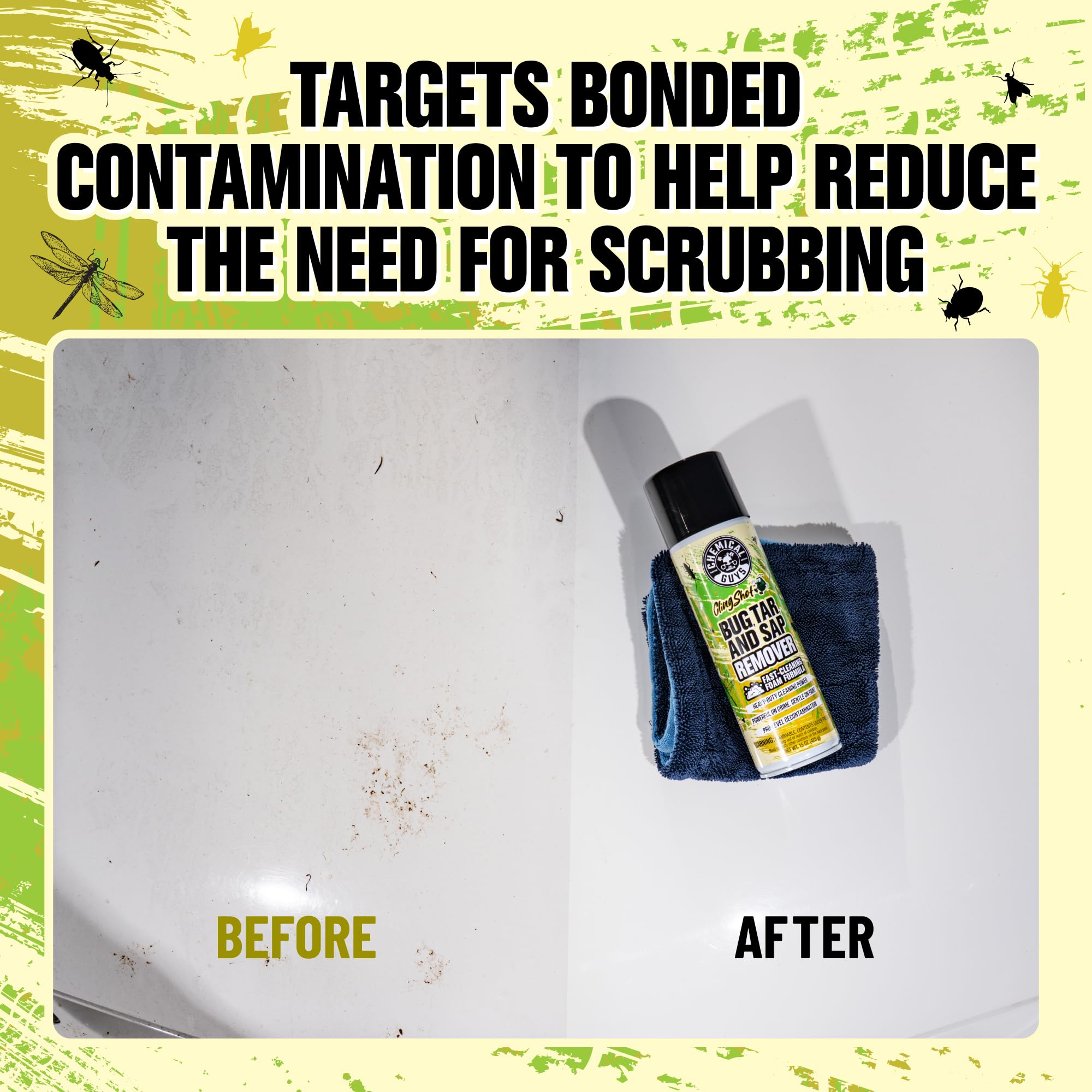 Chemical Guys mirror area treatment lifts grime for safer wipe.
