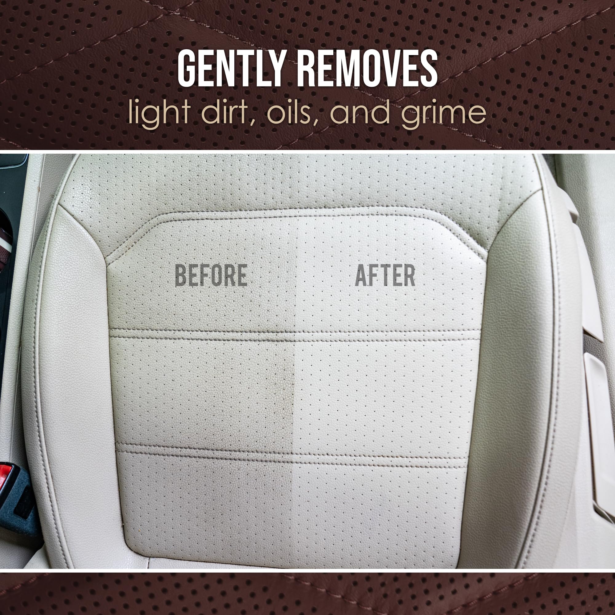 Chemical Guys VentRight prep for conditioner scene indicates ready-to-treat leather panels.