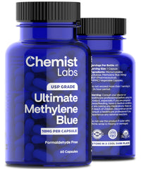 Chemist Labs Methylene Blue Capsules bottle, 60-count, for daily use with pharmaceutical-grade purity.