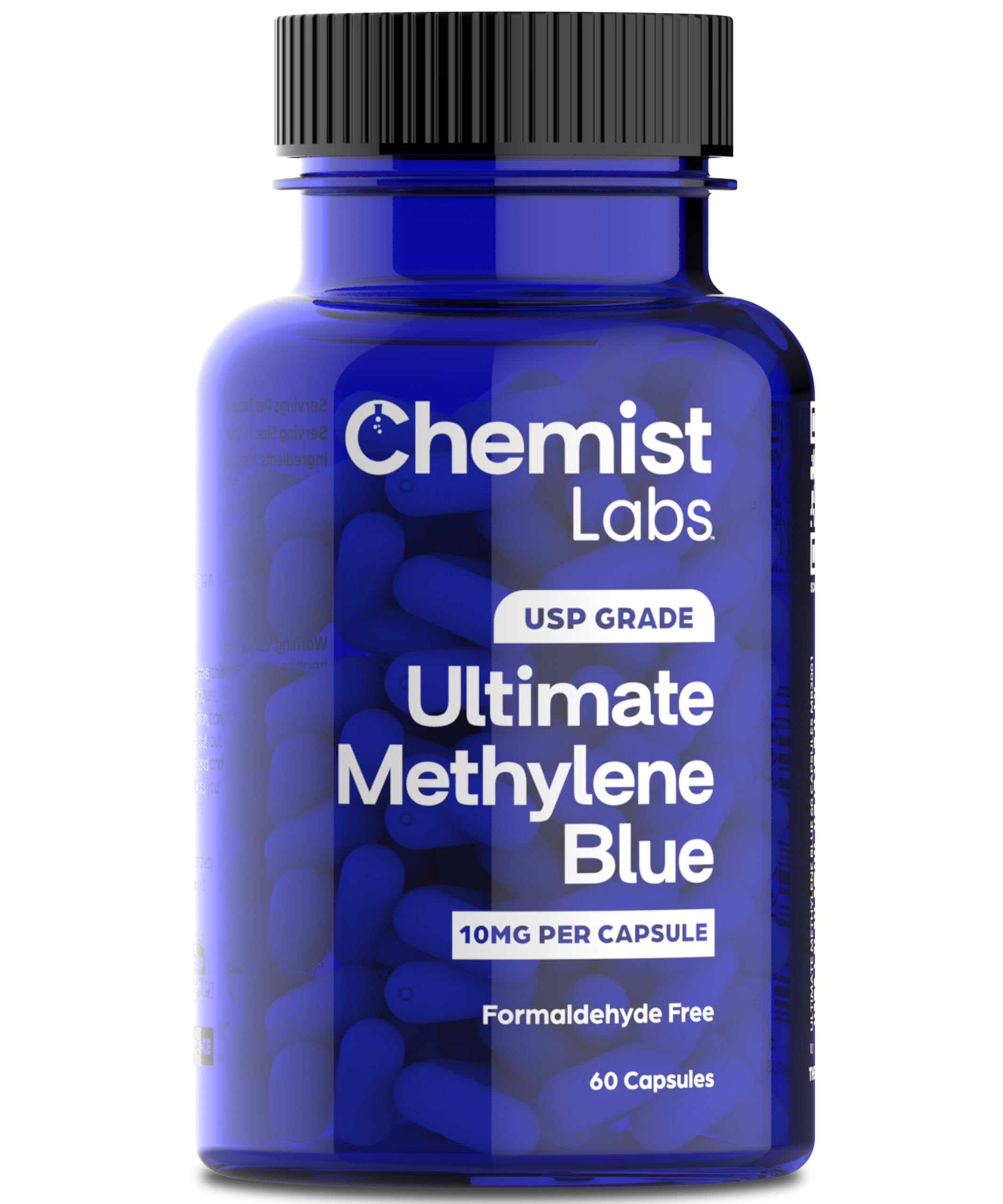 Hands holding Chemist Labs Methylene Blue Capsules for daily use.