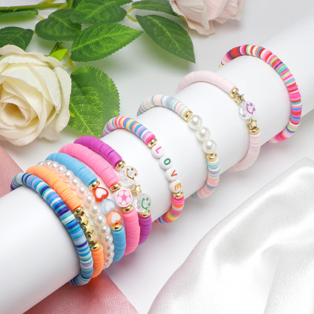 CHENSILAIYI preppy beach style bracelets shown stacked for versatile outfits