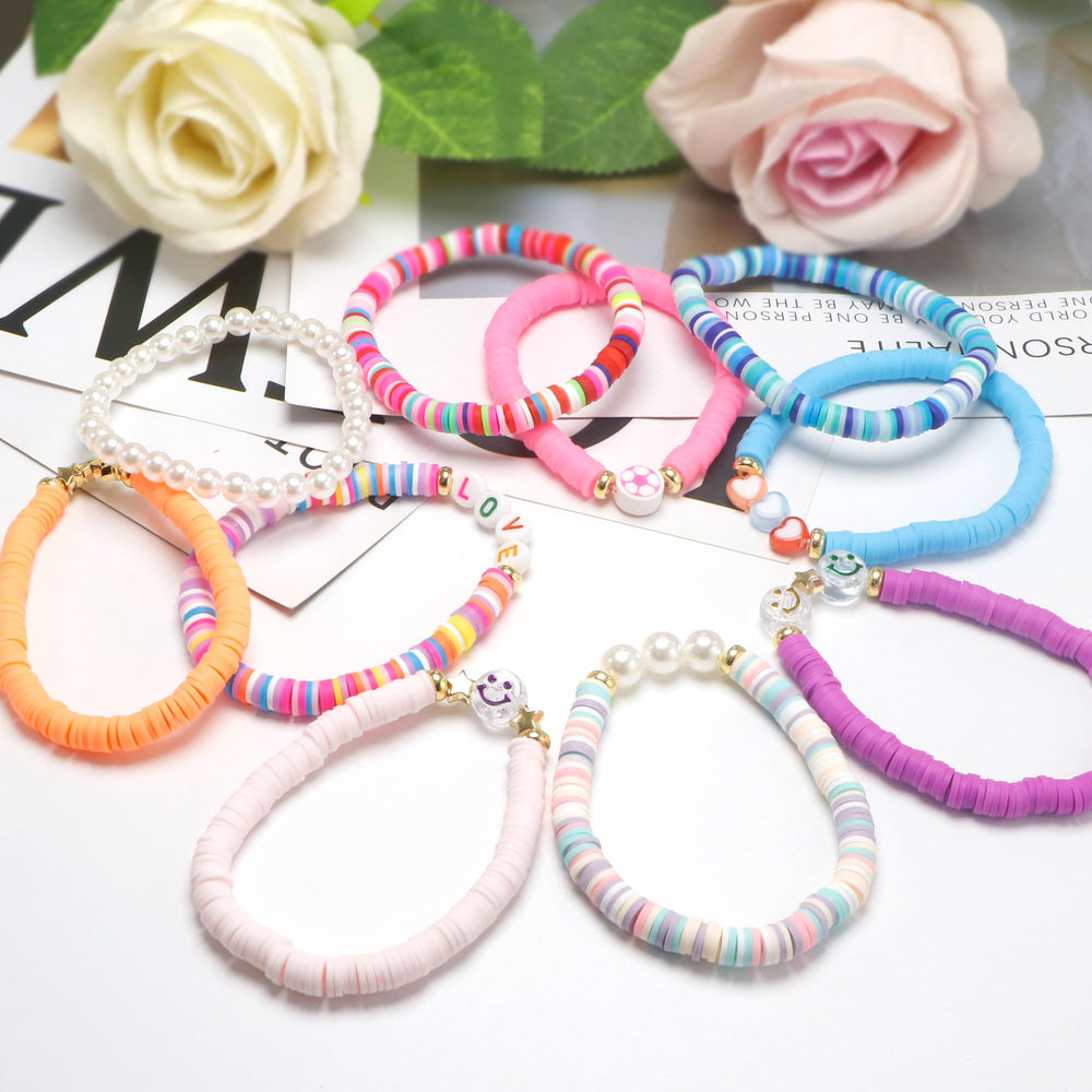 CHENSILAIYI teen girls colorful beads bracelet set ideal gift and friendship