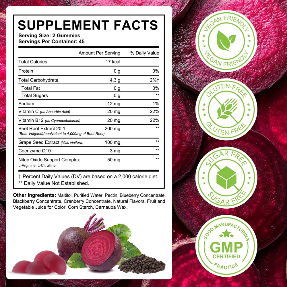 chenyayun Beet Root Gummies texture closeup demonstrates soft chew for easy daily use