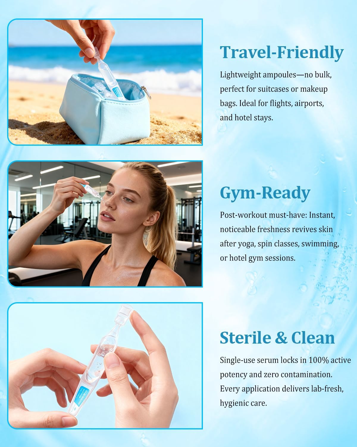 CHEOKINGBA travel ampoules pack ready for on-the-go hydration.