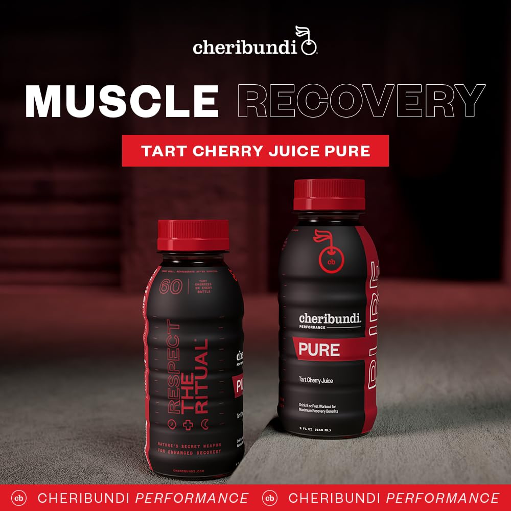 Cheribundi 12-pack tart cherry juice carton, convenient daily recovery option.