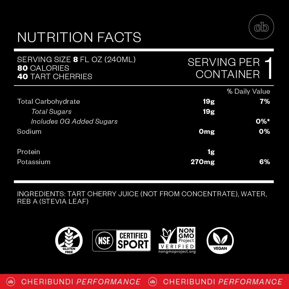 Cheribundi Tart Cherry Sleep juice in glass for post-workout recovery.