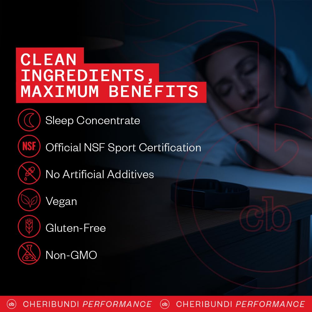 Cheribundi Tart Cherry Sleep with L-Theanine and valerian for restful nights.