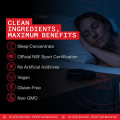 Cheribundi Tart Cherry Sleep with L-Theanine and valerian for restful nights.