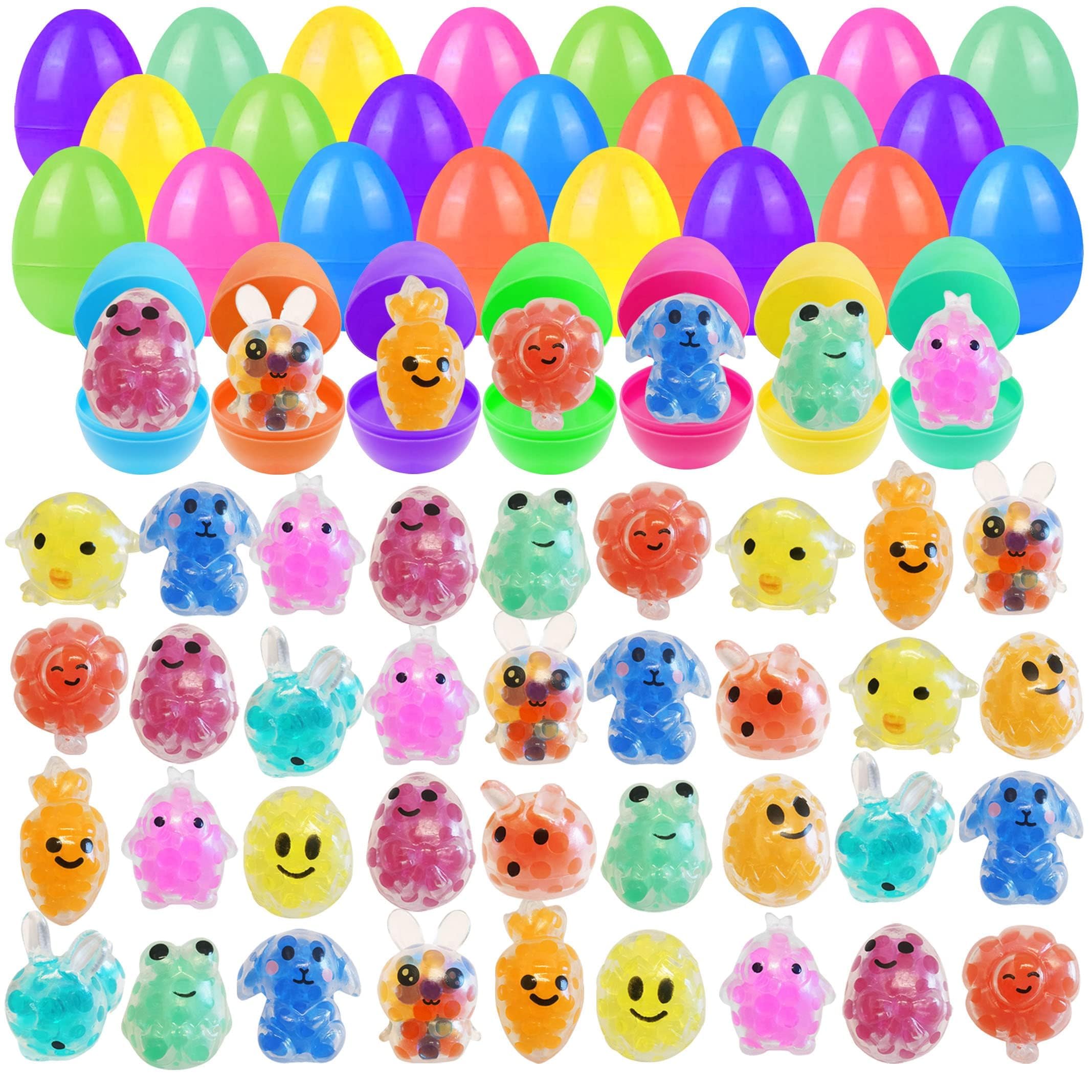 Cherislpy Easter eggs with squishy toys in bright colors for Easter baskets