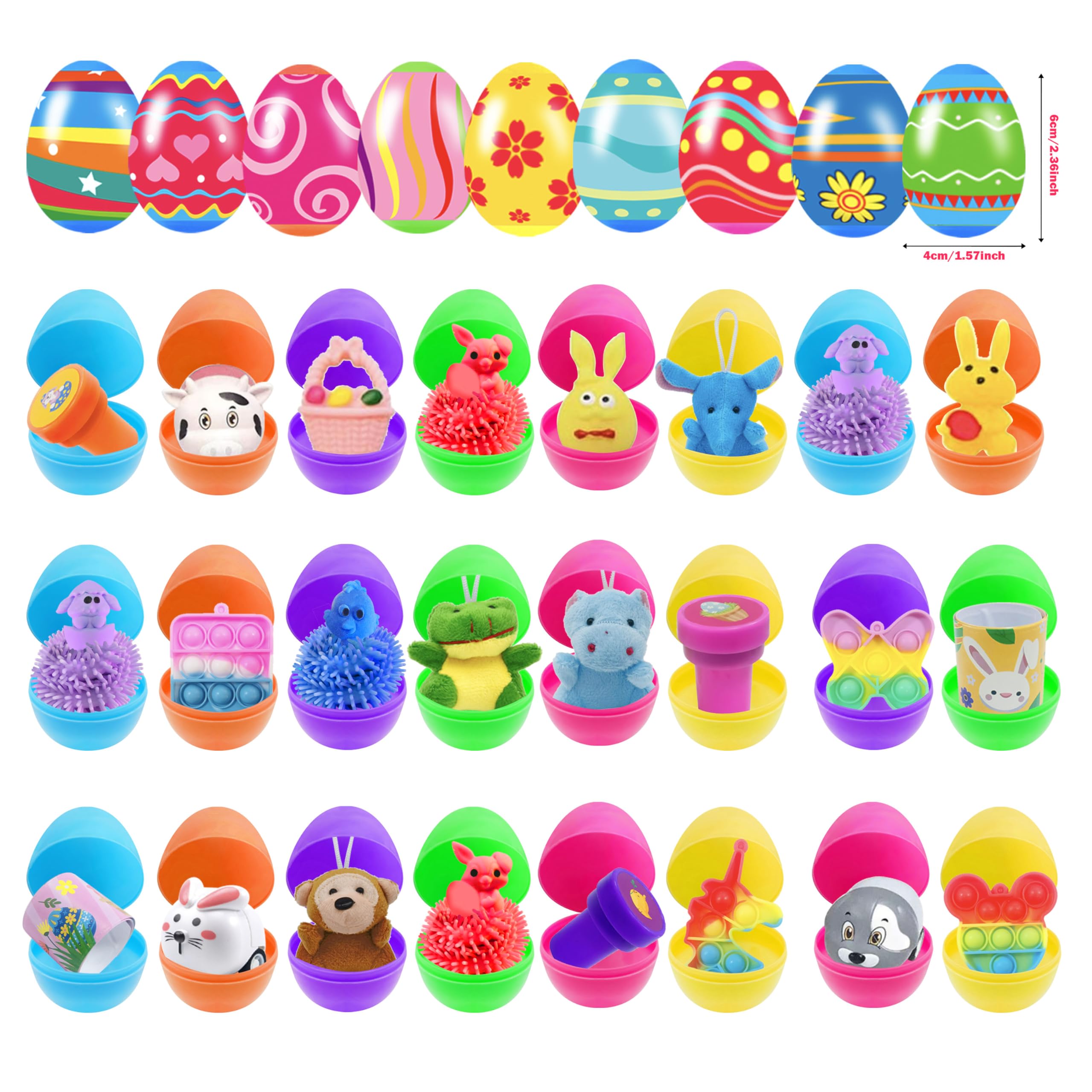 Cherislpy eggs filled with fidget toys ideal for colorful party favors