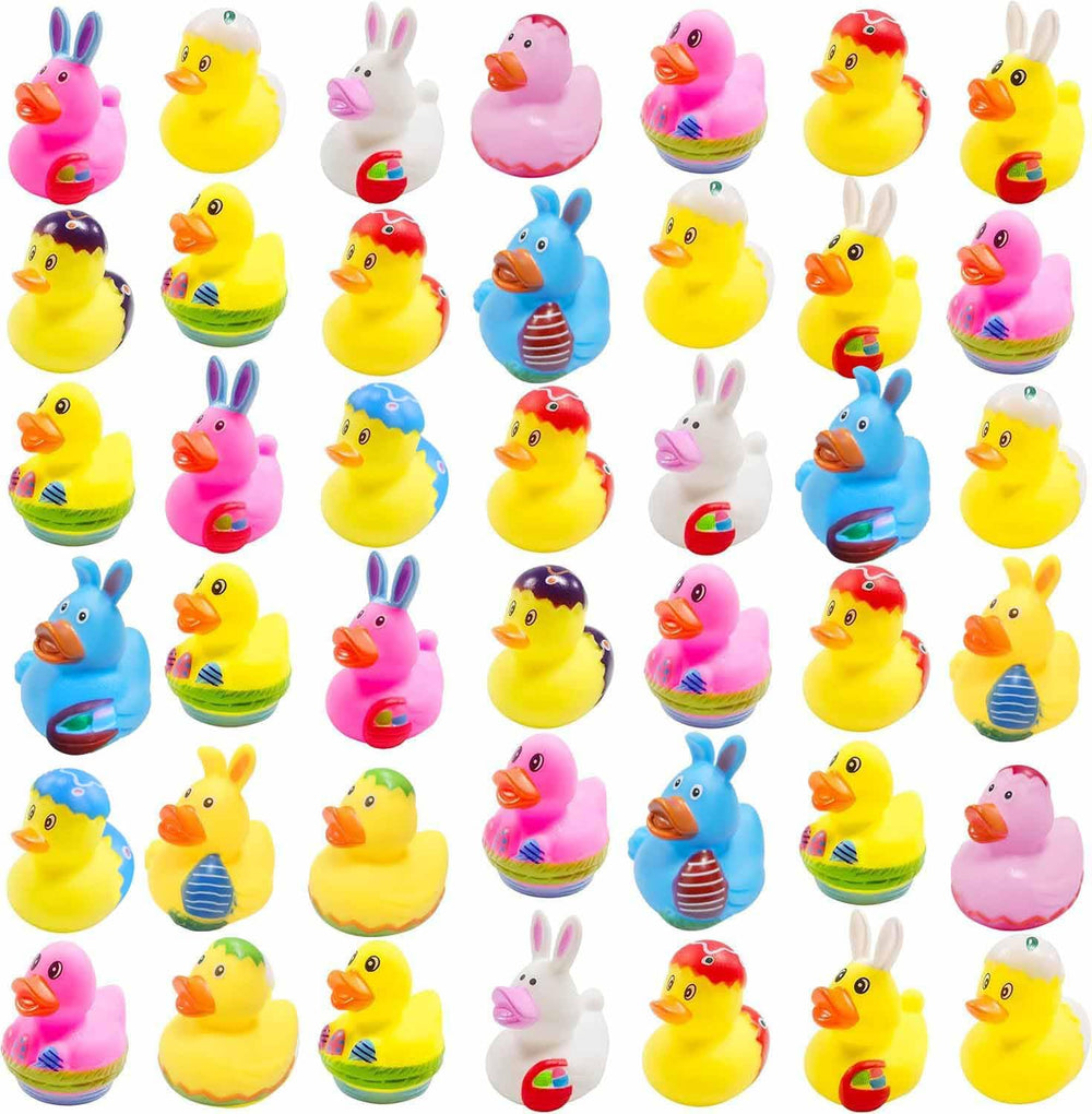 Cherislpy Easter rubber ducks 36-pcs set for bath time fun and Easter baskets.