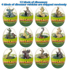 Cherislpy dinosaur egg toy hiding a mini pull-back car inside for surprise fun.