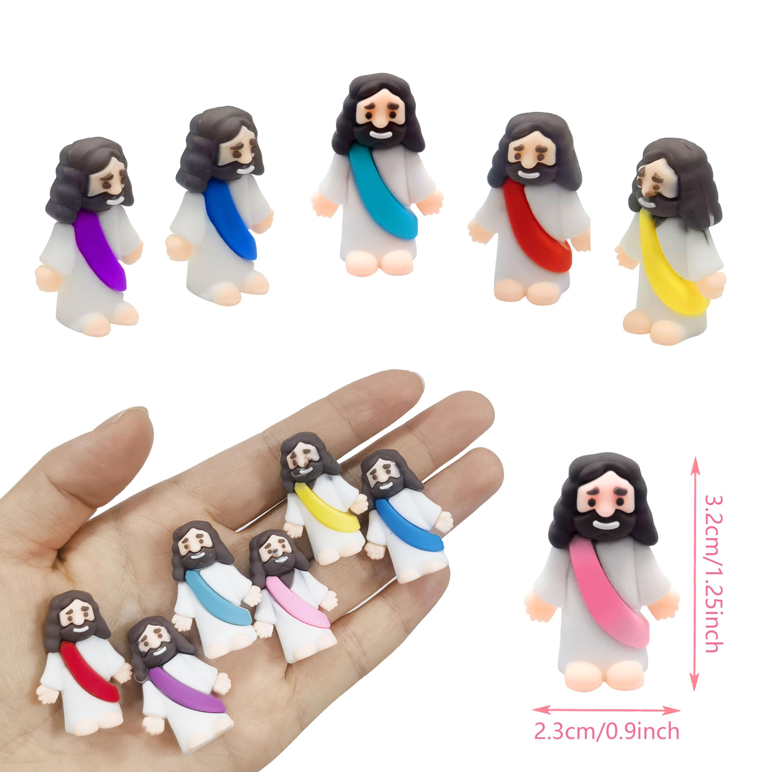 Cherislpy resin Jesus dolls inside Easter eggs, safe and colorful for classroom events