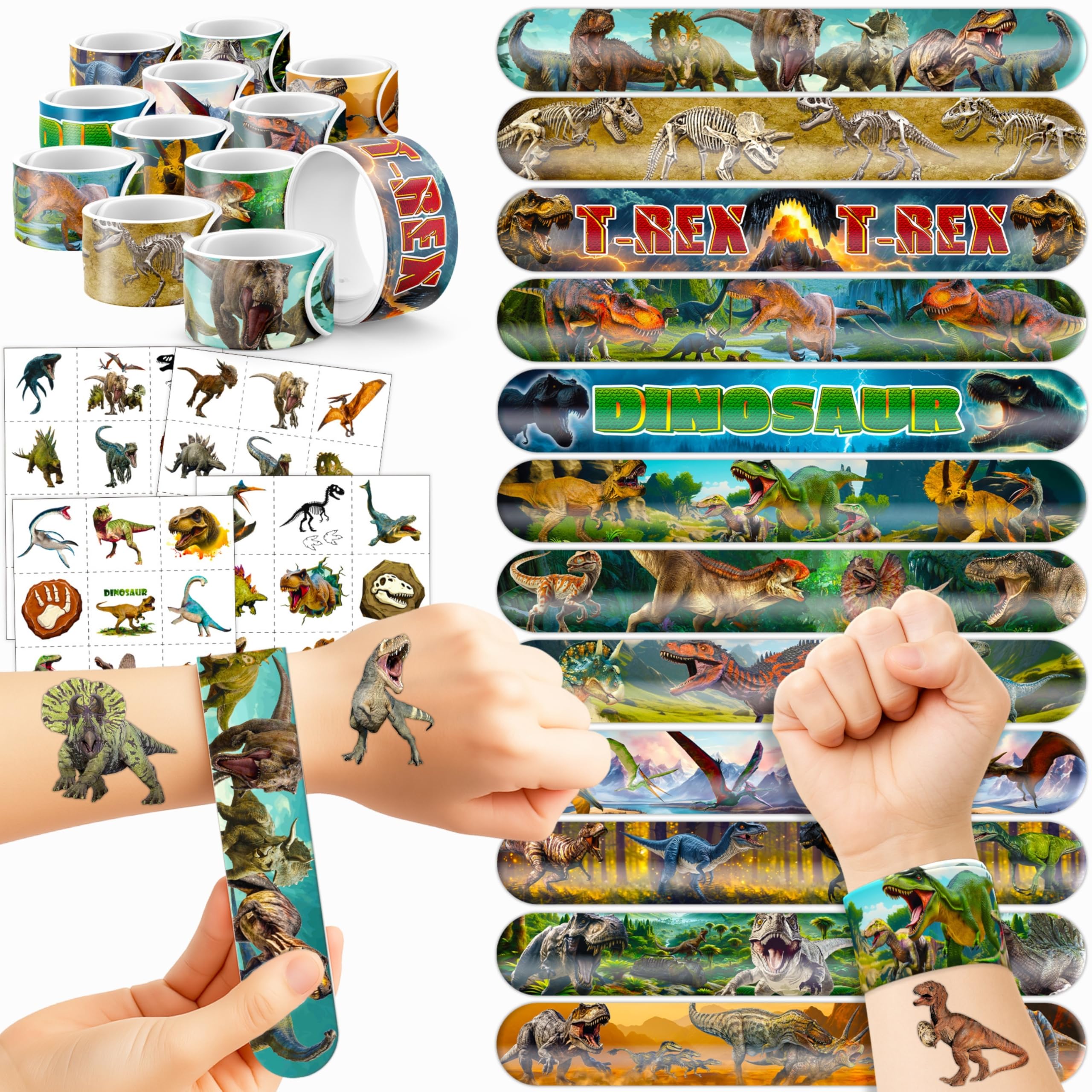 Cherisnowy dinosaur 3D tattoos pack for easy peel-and-stick party favors