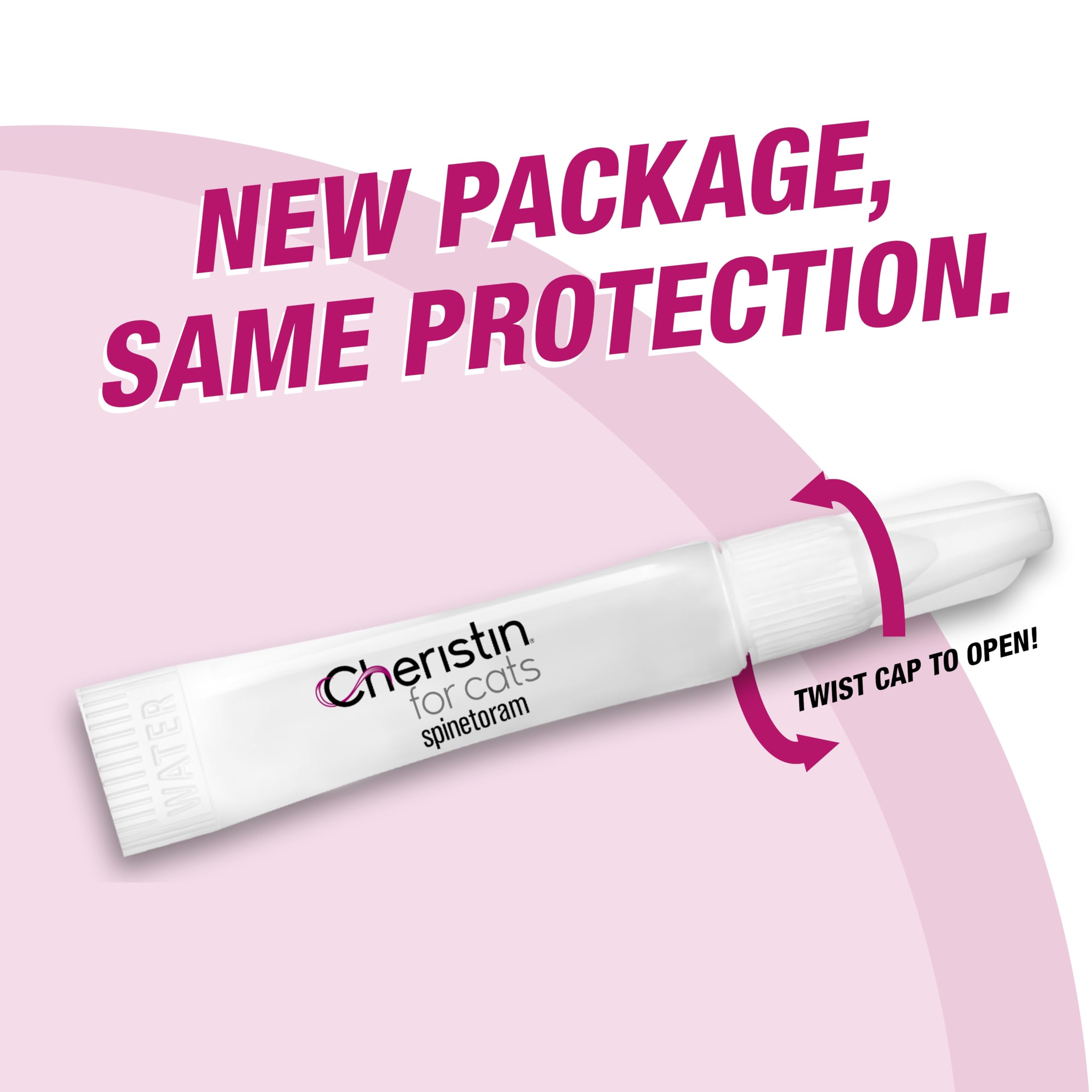 Cheristin non-greasy, quick-drying formula on skin.