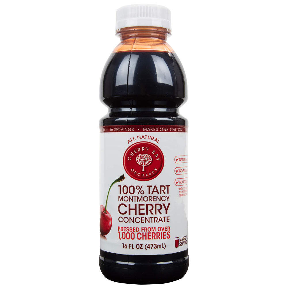 Cherry Bay Orchards no-added-sugar tag signals pure cherry juice