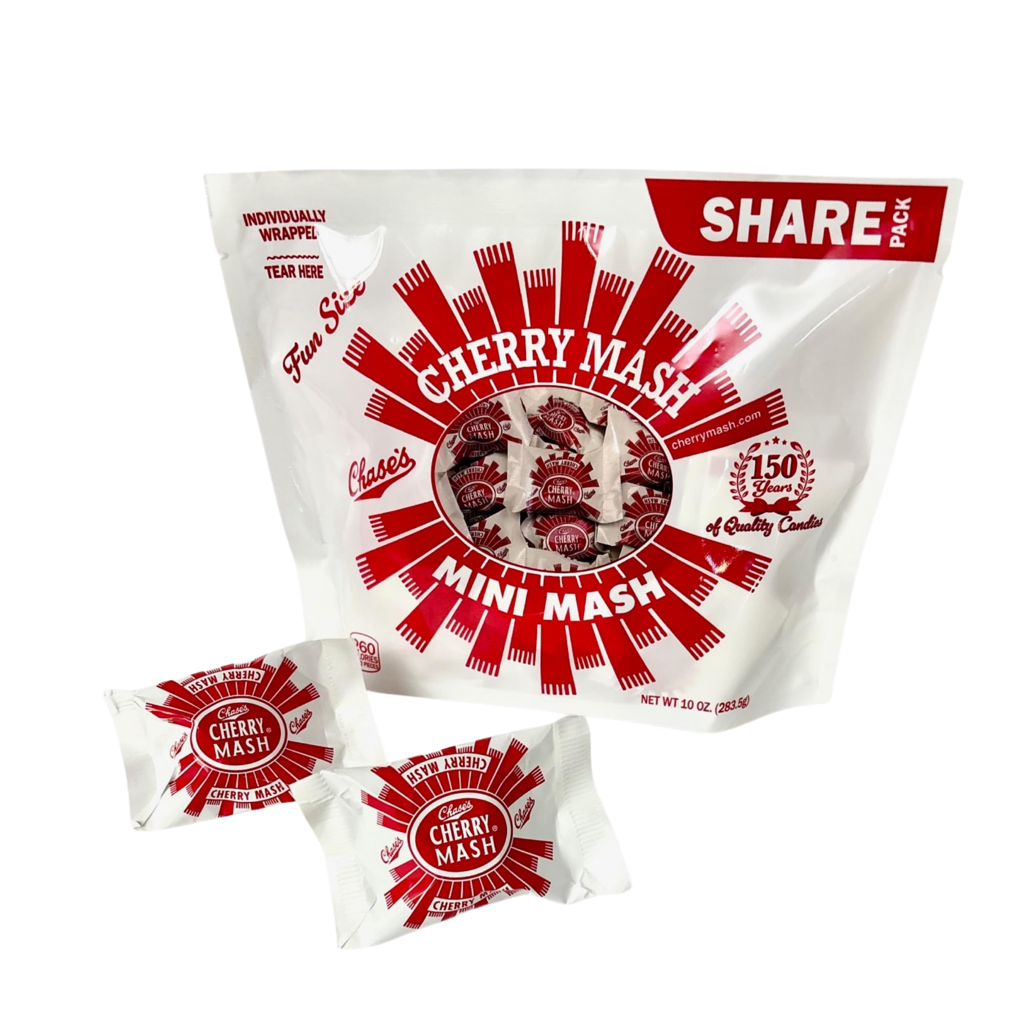 Cherry Mash stand-up pouch showing bite-sized nostalgia ideal for sharing