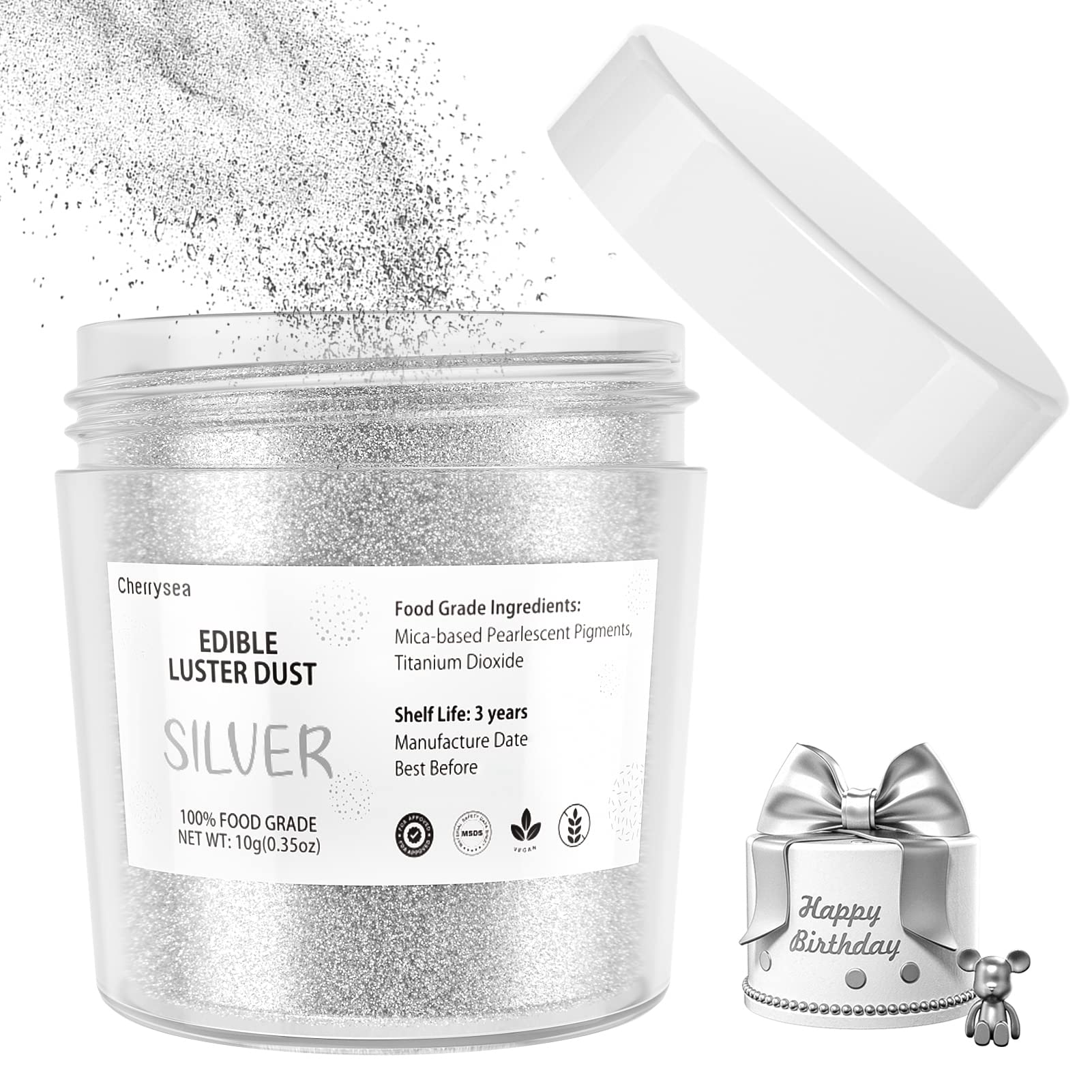Cherrysea Black edible luster dust offers bold contrast for modern dessert designs
