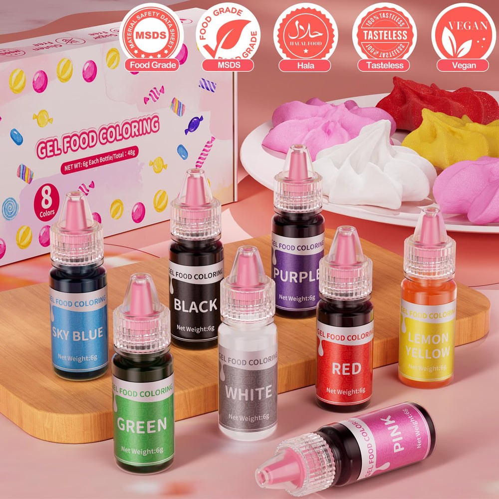 Cherrysea gel colors stay vibrant through baking and chilling for fondant and icing