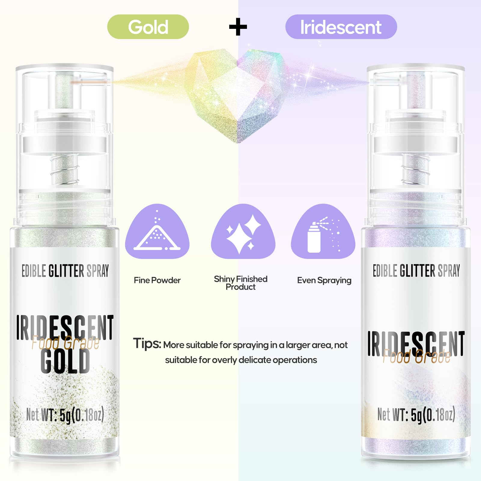 Cherrysea edible glitter spray iridescent gold adds luxe sparkle to drinks